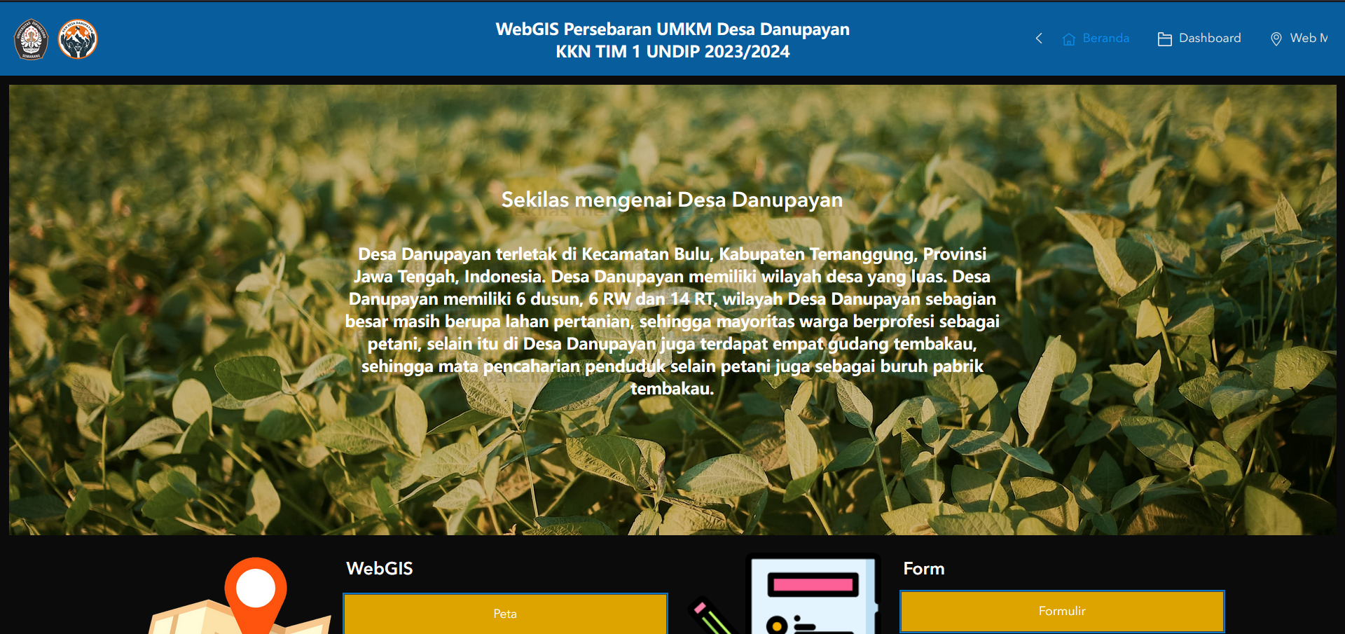 WebGIS Persebaran UMKM Desa Danupayan